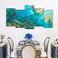 Abstract Blue And Gold Abstract Texture Multi Piece Canvas Print On Canvas 5 Pieces by Blair A Set-93061179