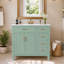 Meuble-lavabo moderne vert clair de 36 po avec lavabo en céramique, porte à fermeture en douceur et 4 tiroirs de rangement, offrant un look raffiné et une fonctionnalité pratique au quotidien. (Ancien SKU: N729P380151F)-946919497