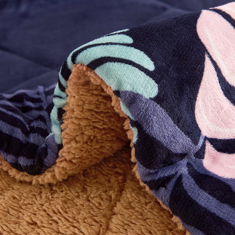 Couverture en sherpa pour enfants avec taies décoratives, Flamant rose