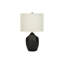 Lampe de table en céramique noire 22 po avec abat-jour ivoire en lin - Éclairage à intensité variable à 3 voies de style transitionnel pour le bureau de la chambre à coucher du salon