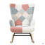 Chaise berçante en tissu Mid Century