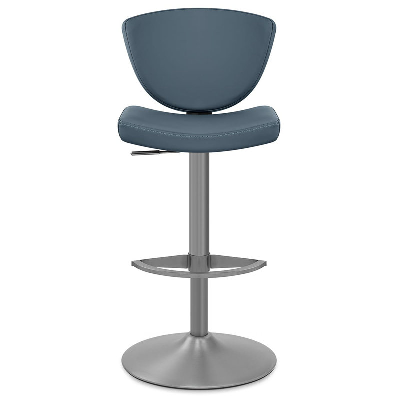 Blue Yes Bar Stool with Iron Frame