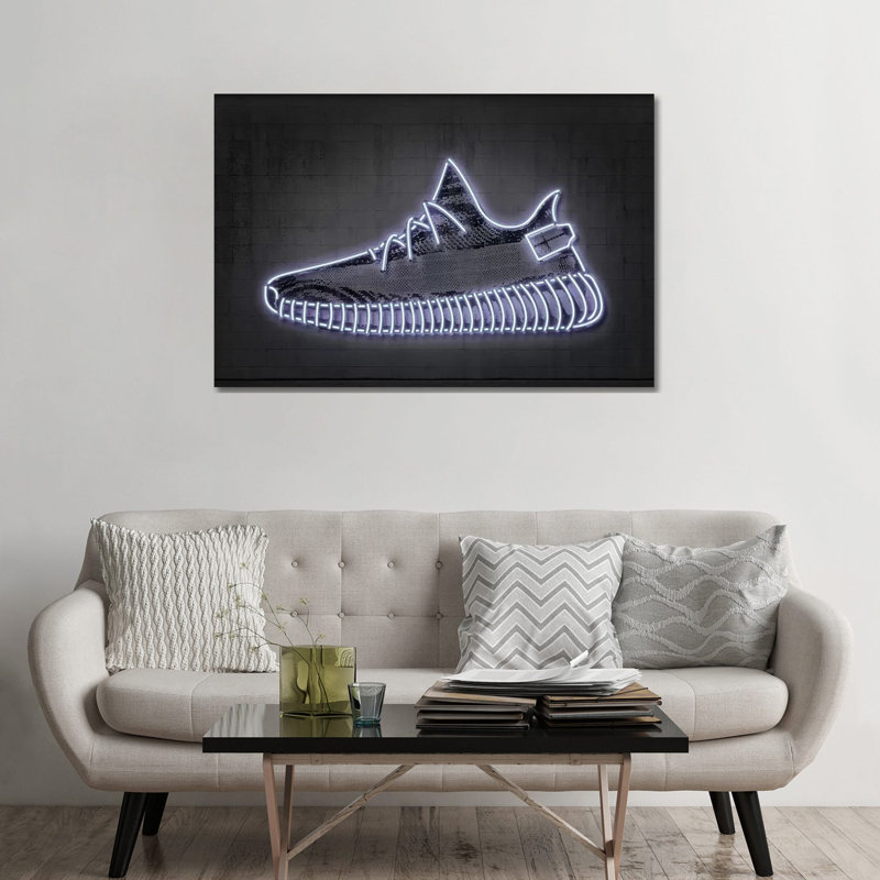 « Sneaker Y » par octave Mielu-impression d’art graphique, Pas de tapis, H 32 po x l 48 po x 1,5 po, Toile tendue