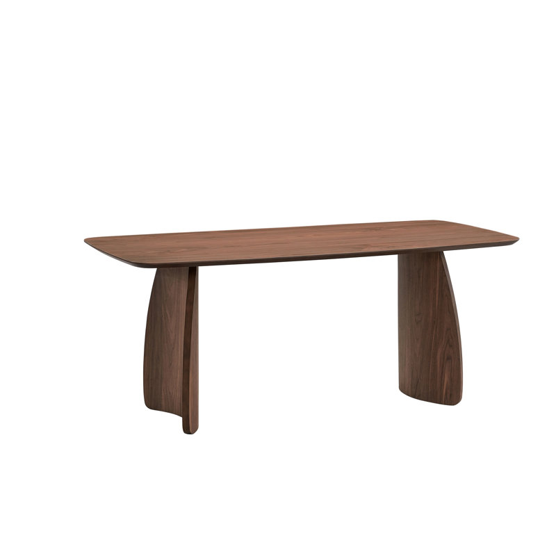 Élégante table en noyer - Plateau rectangulaire stable en bois massif avec surface de salle à manger élégante faite de matériaux de qualité pour la longévité