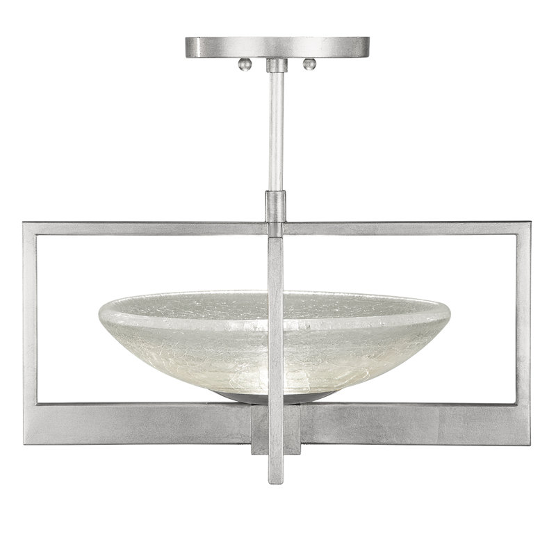 Plafonnier semi-encastré rond 18 po Delphi, Argent
