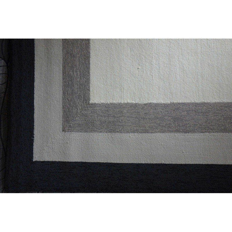 2' X 3' Uv Treated Polypropylene Charcoal Accent Rug