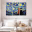 «Dogs Journey Starry Night», reproduction sur toile-92761401
