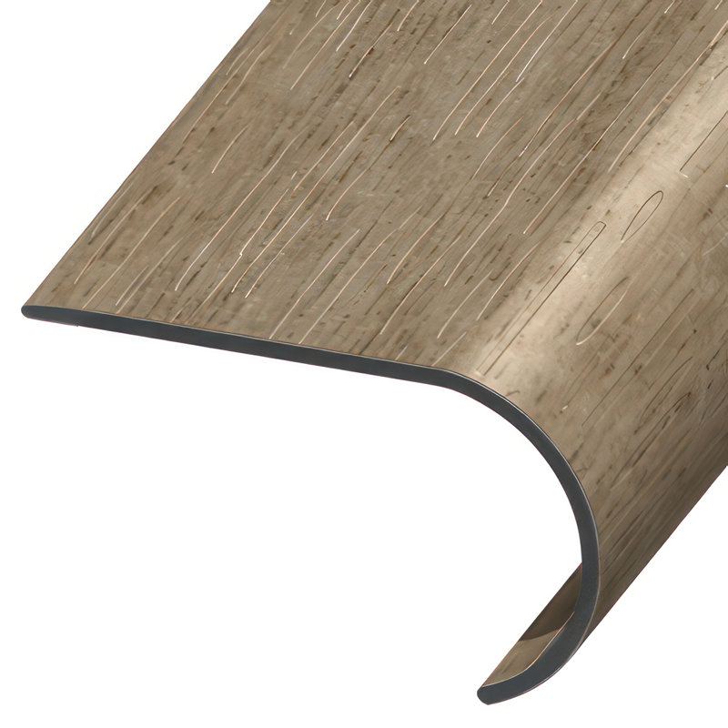 Nez de marche arrondi en PVC avec bordure en chêne pur 94 po Forbo Allura Flex, Gris
