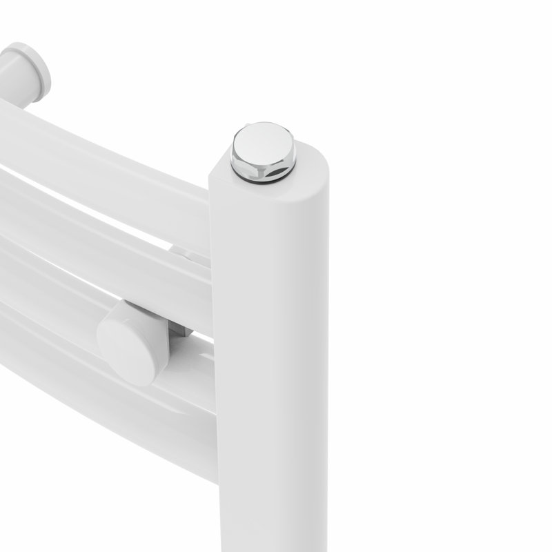 Cioffred Curved Towel Rail Heated Towel Rails, White, 140cm H x 30cm W x 3.4cm D