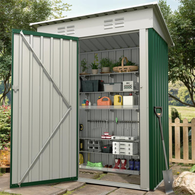 5x3FT Multi-Used Shed & Outdoor,Storage Shed with Lockable Door,Anti-Corrosion Storage House with Sloping Roof for Backyard Outdoor Patio