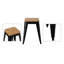 Tabouret de bar 17 po pour intérieur et extérieur, brun et métal noir