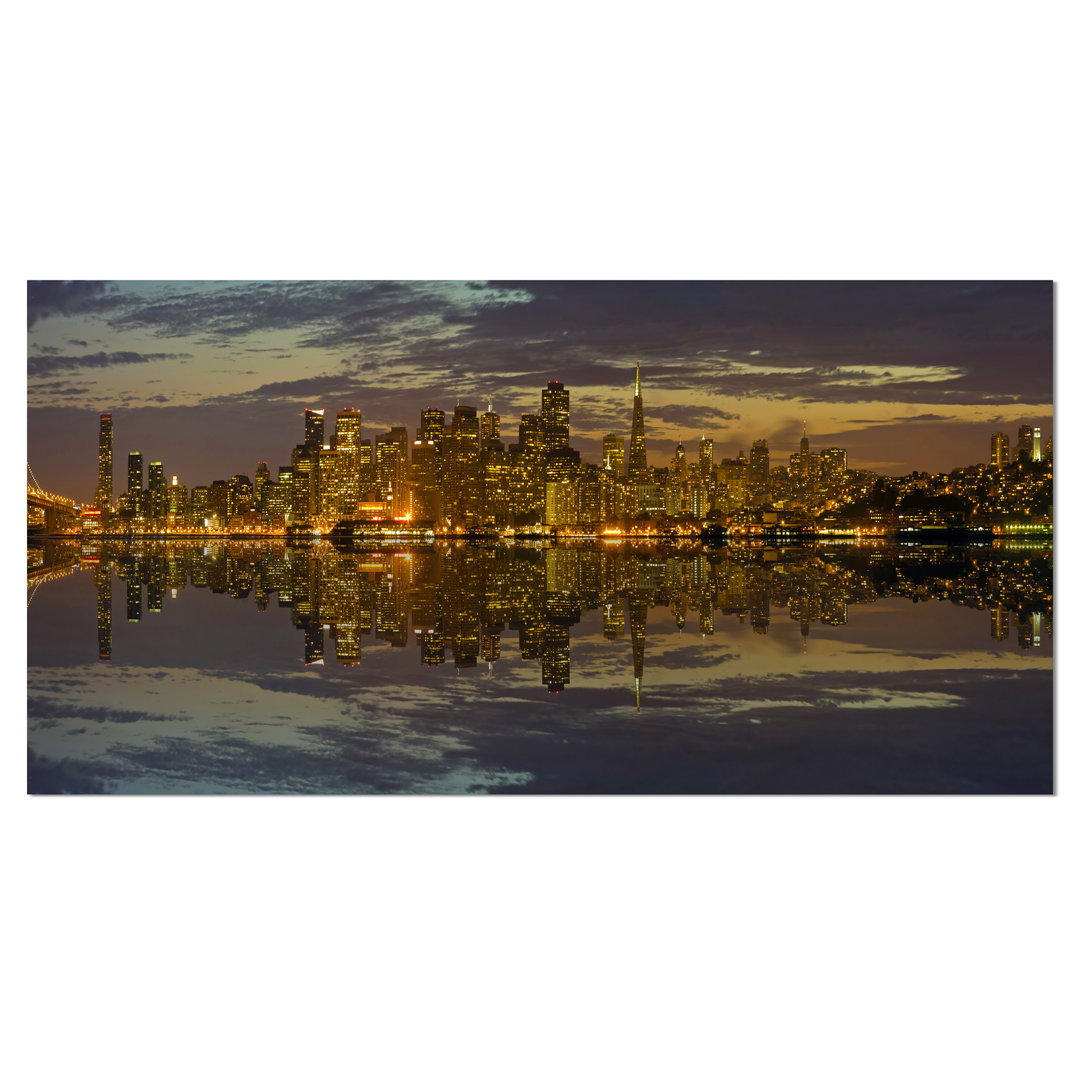 San Francisco at Sunset Panorama Cityscape Photographic Print on Wrapped Canvas Design Art 