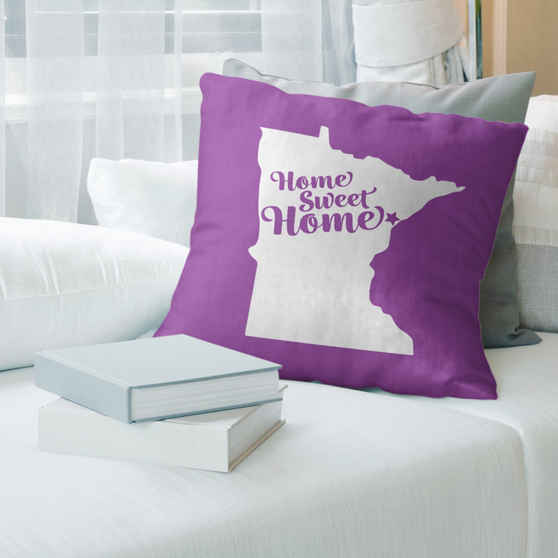 Coussin en lin home, Duluth, 14 po x 14 po, Violet