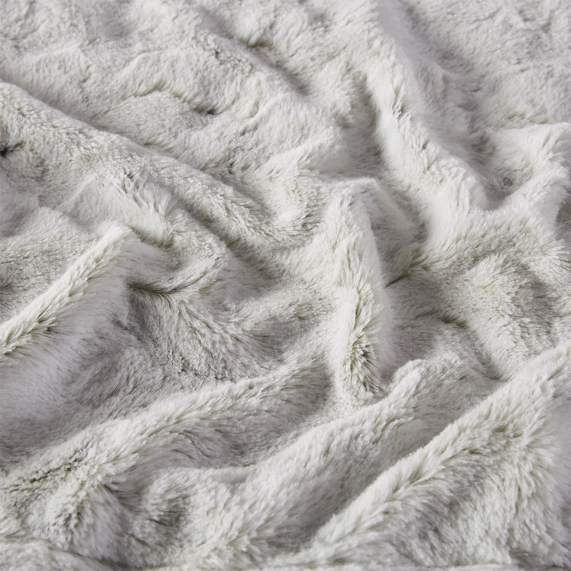 Oversized Faux Fur Throw, Snow Leopard