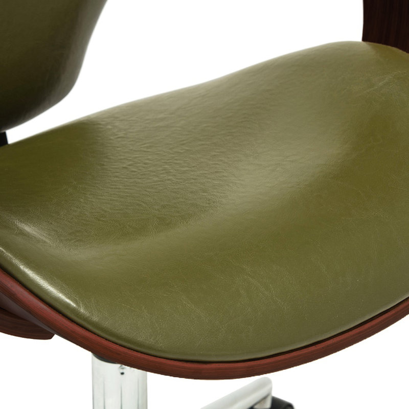 Barri Faux Leather Mid-Century Office Chair, Green