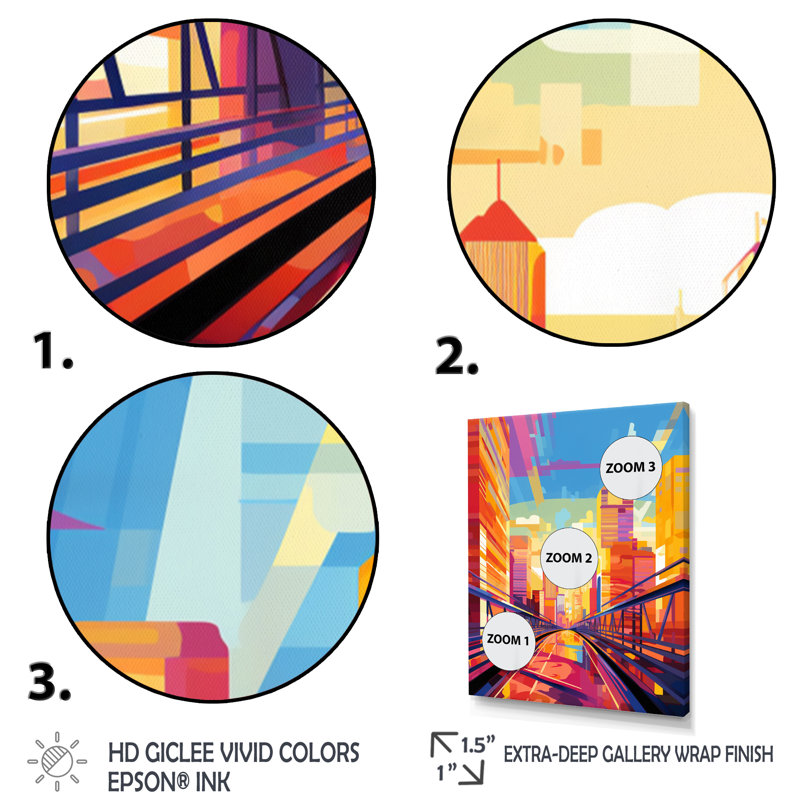 «Lashella City Pékin Popart», reproduction sur toile, H 44 po x l 34 po x P 1,5 po, Cadre flottant doré