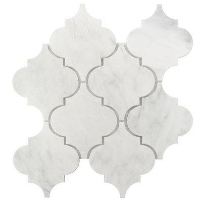 Arabesque 5" x 6" Marble Mosaic Tile