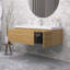 Meuble-lavabo moderne à rayures avec lavabo simple
