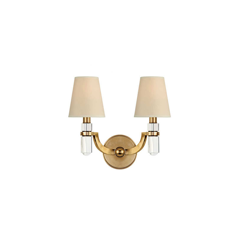 Dayton 2 - Light Candle Wall Light, Aged Brass, White