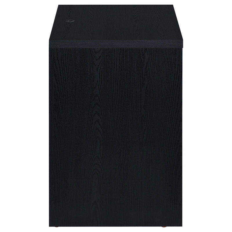 Table de chevet à 2 tiroirs Geary avec lumières DEL et USB, Noir