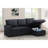 Black Linen Convertible 4 - Seat With Pull Out Chaise And Storage, Removable Back Cushions, Twin Size Sleeper For Overnight Stays, 82 In Wide, 53 Deep, 34.5 High, 190.5 Lb Sectional Hosting, Width,-1348830517