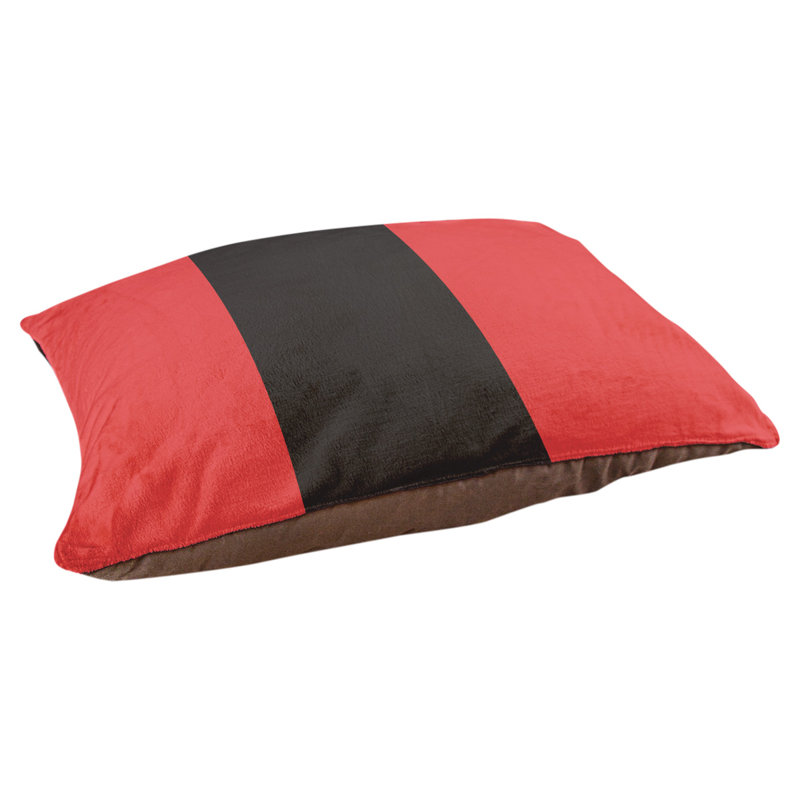 Coussin rectangulaire designer Tampa Bay, Grand (L 40 po x l 50 po), Rouge / noir