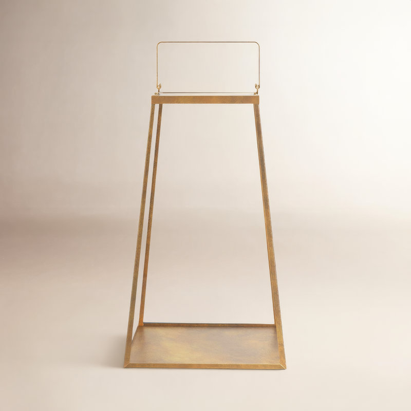 Metal Tabletop Lantern, 19" H x 8.25" W x 8.25" D