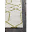 Tapis d'intérieur en laine et coton à motif géométrique vert Chevella-132865027