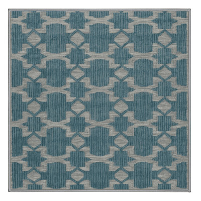 Tapis gris en treillis lavable à la machine