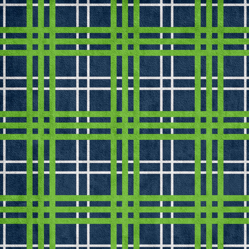 Serviette de plage de luxe Seattle football, Mélange polyester-coton, Bleu marine université / blanc / vert action