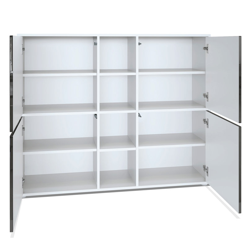 Mcbryde 130.5cm Sideboard, Matte White/High Gloss Bordeaux