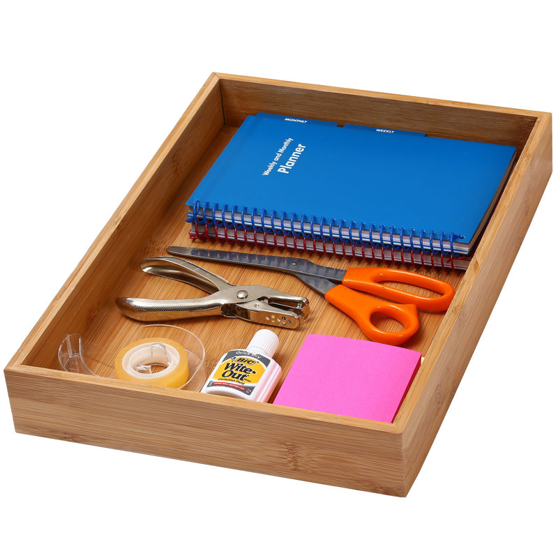 Organisateur de tiroir en bambou, 1, 2" H x 3" W x 9" D