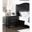 Table de chevet de style traditionnel gris anthracite à 3 tiroirs et pieds de support