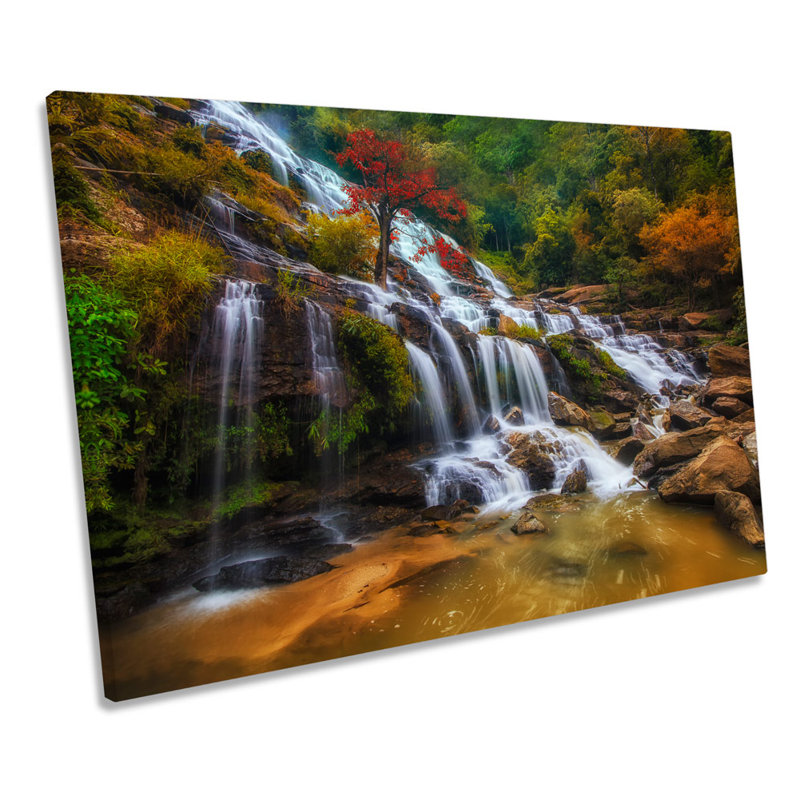 Japanese Waterfall - Wrapped Canvas Art Prints, 30.5cm H x 45.7cm W x 2cm D