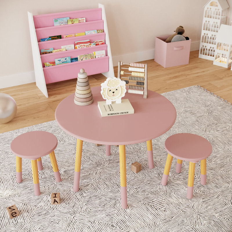Piedmont 60cm Writing Desk Chair Set, Pink