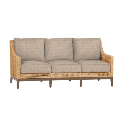 Peninsula 80" Wide Outdoor Wicker Patio Sofa with Cushions