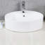Lavabo de salle de bain circulaire en céramique avec trop-plein Brook