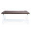 Table de salle à manger d'extérieur en bois avec structure en métal rustique blanc, finition brun foncé, 29,5 po de hauteur, 70,0 po de largeur, 35,68 po de profondeur, 300 lb de poids, pièces d'assemblage requises, conception à lattes