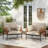 [Set of 2] 36" Iron Lounge Chair with Rope Weave Design and Plush Cushions-1625887488