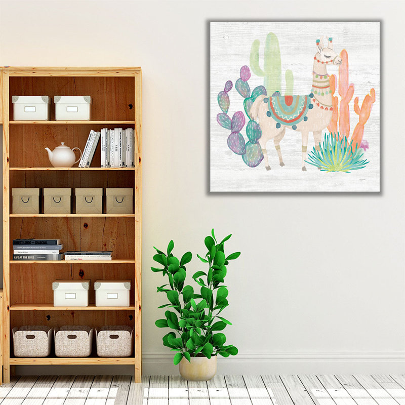 «Lovely Llamas II», reproduction d'art sur toile, H 12 po x l 12 po