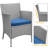  3-Piece Rattan Furniture Set with Tempered-glass Top Table and 2 Cushioned Chairs-667647940-667647941
