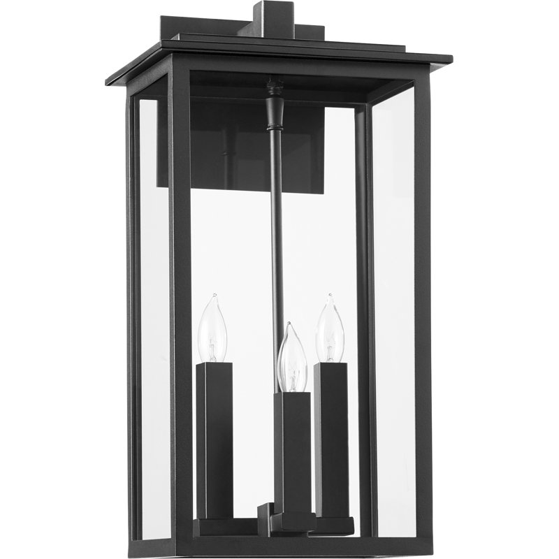 Lanterne murale d'extérieur noire à 3 ampoules H 18,63 po Breac