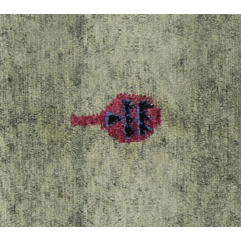 Tapis vert rond de haute qualité noué à la main