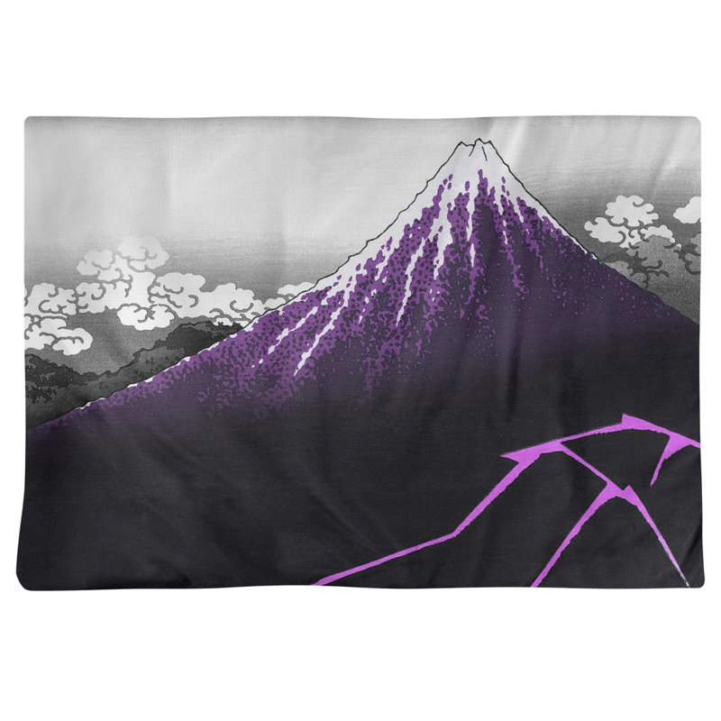 Récapitulatif 18" lightning the summit Katsushika Hokusai, Mauve / Gris, Sergé de coton