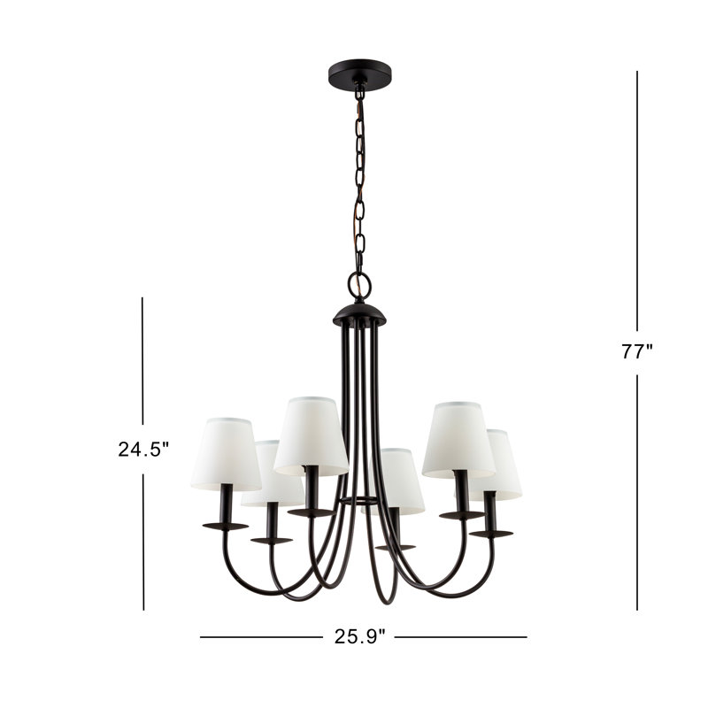Belmont 6-Light Etched Glass Contemporary Chandelier