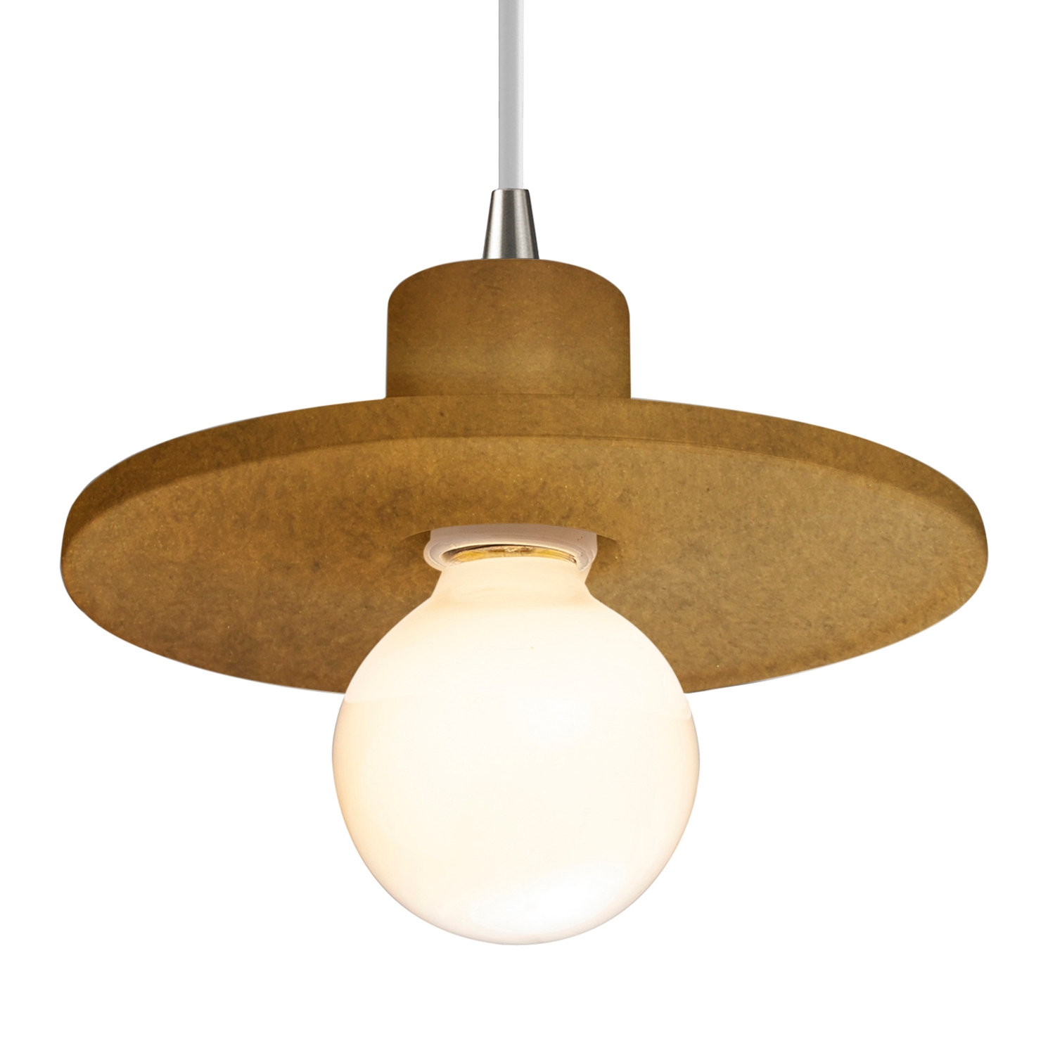 Leni Ceramic Dimmable Pendant, Antique Gold, Brushed Nickel