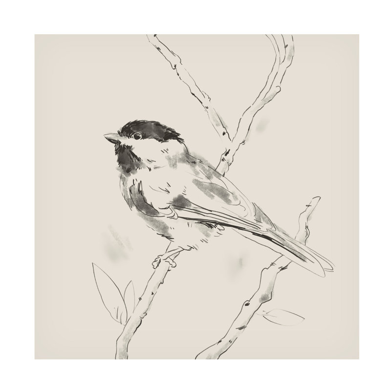 «Black Capped Chickadee II» par Jacob Green - peinture sur toile sans cadre