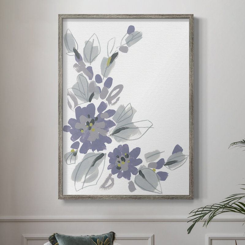 Periwinkle Patch III Framed Print - Solid Wood, 15" H x 12" W