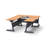 Tables Training Meeting Seminar Classroom 3Pc Beech Folding Industrial Caster Z-Base. Tables Connect.  Modesty Panel, Shelf, Power+Usb Outlet. Fold+Nest For Storage (Seating Not Included).