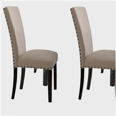 Fauteuil beige et recyclé en placage de chêne foncé (ensemble de 2 pièces)